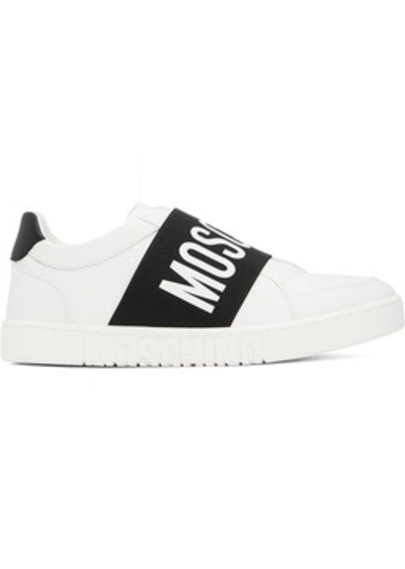 Moschino Black & White Slip-On Sneakers