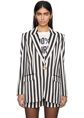 Moschino Black & White Striped Blazer