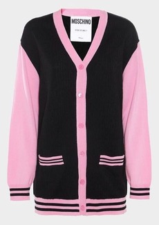 MOSCHINO BLACK AND PINK WOOL KNITWEAR