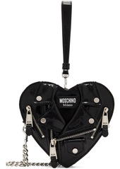 Moschino Black Biker Jacket Heart Bag