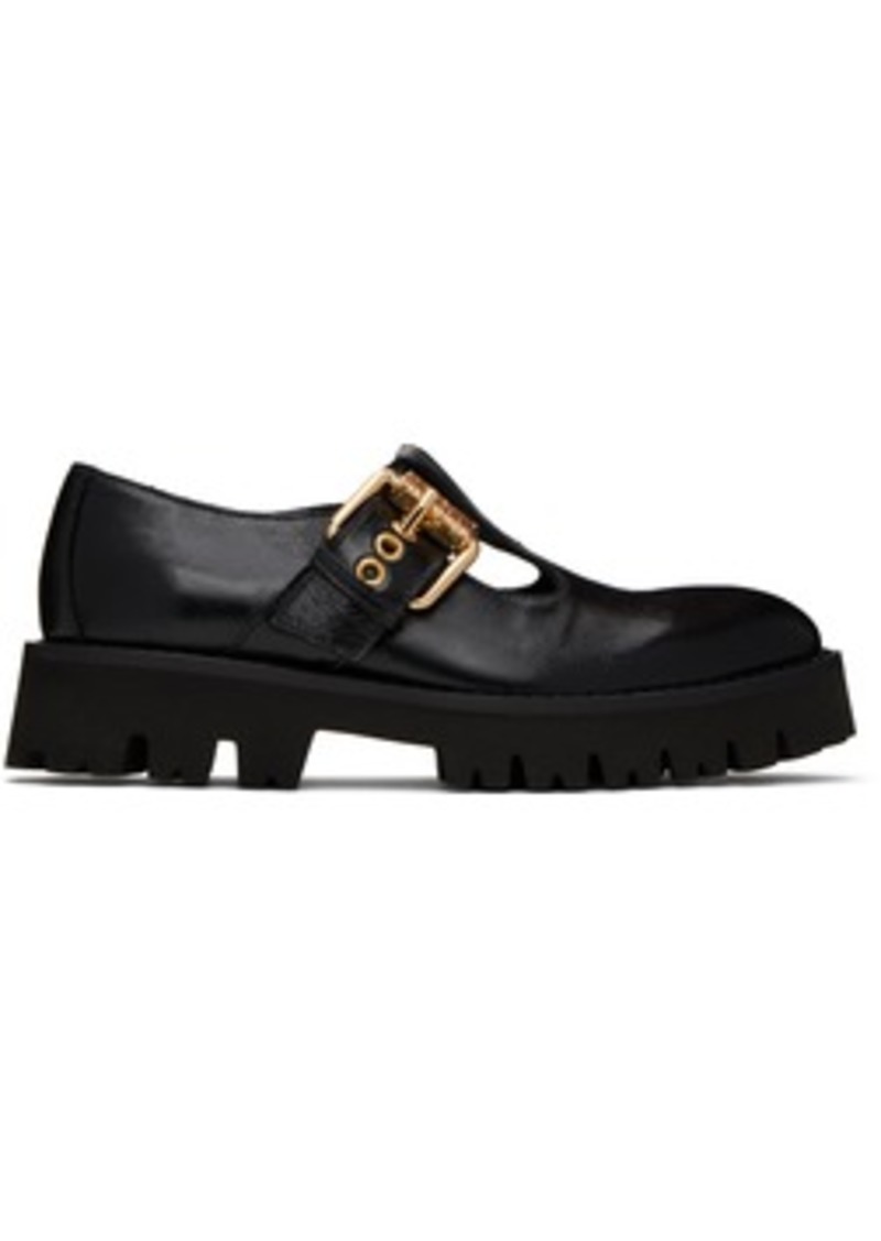 Moschino Black Buckle Loafers
