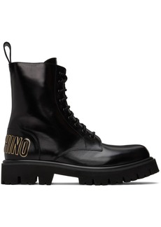 Moschino Black Combat Boots