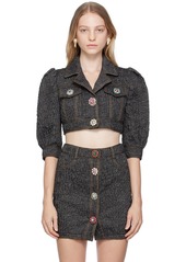 Moschino Black Crystal-Cut Denim Jacket