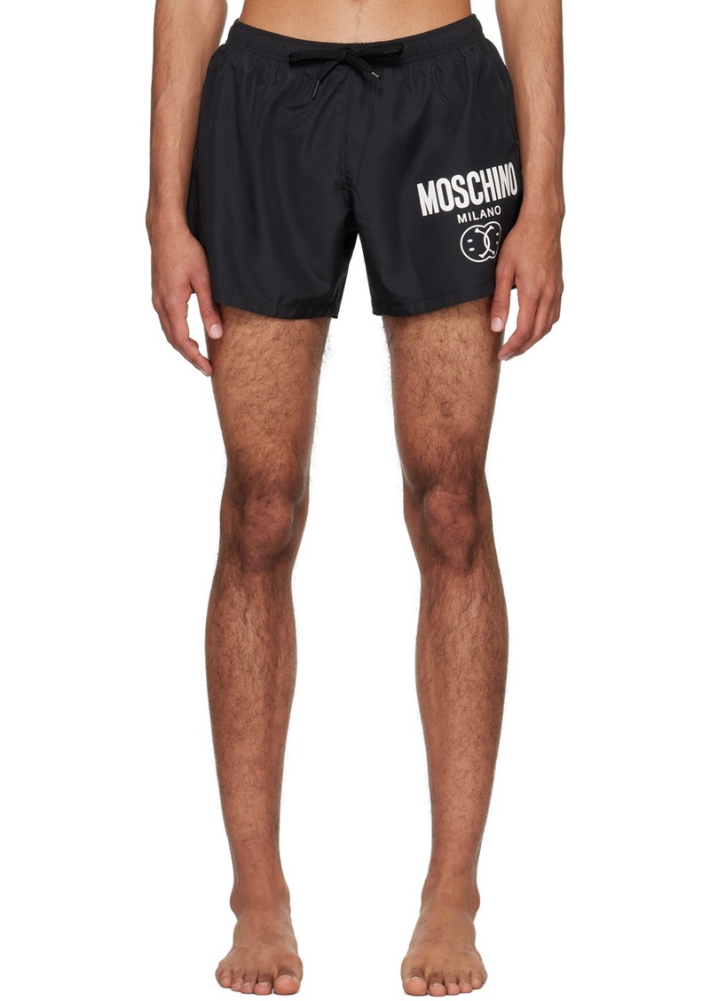 Moschino Black Double Smiley Swim Shorts