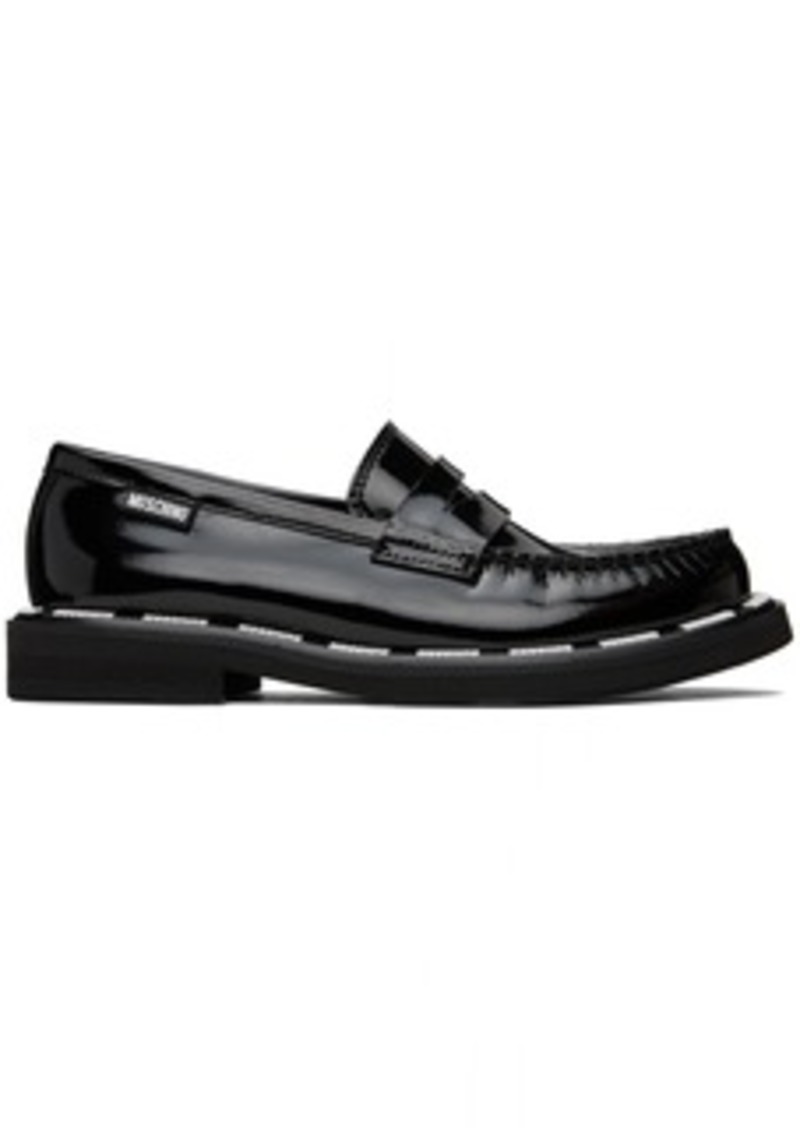 Moschino Black Embossed Loafers