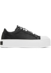 Moschino Black Faux-Leather Sneakers