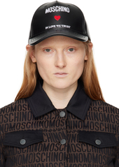 Moschino Black 'In Love We Trust' Cap