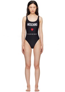 Moschino Black 'In Love We Trust' Swimsuit