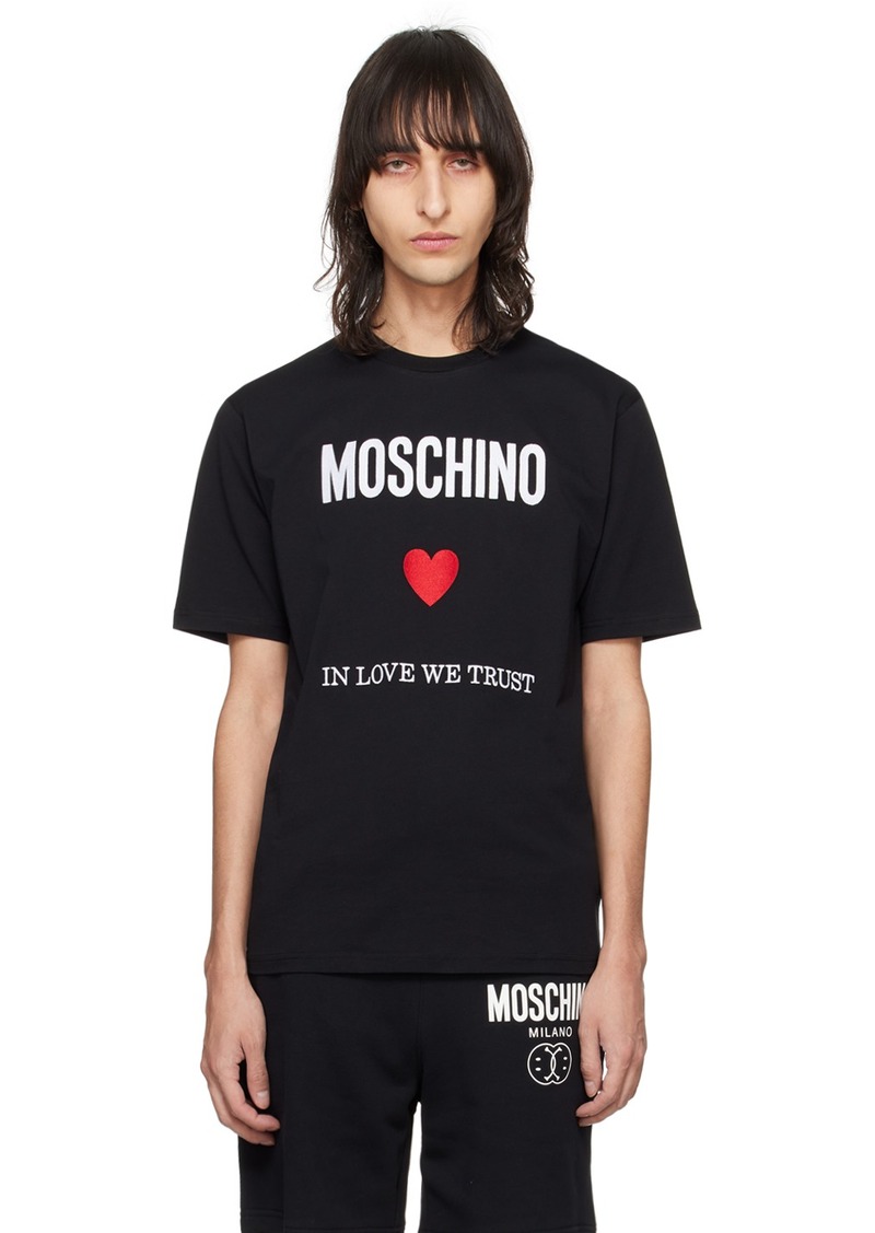 Moschino Black 'In Love We Trust' T-Shirt
