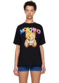 Moschino Black Inflatable Teddy Bear T-Shirt