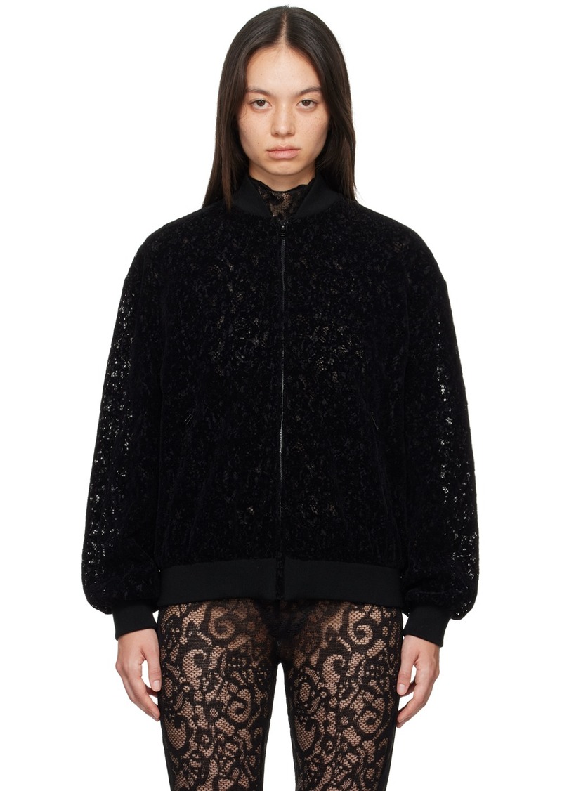 Moschino Black Lace Bomber Jacket