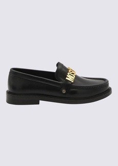 MOSCHINO BLACK LEATHER COLLEGE LOAFERS