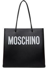 Moschino Black Leather Shopping Tote