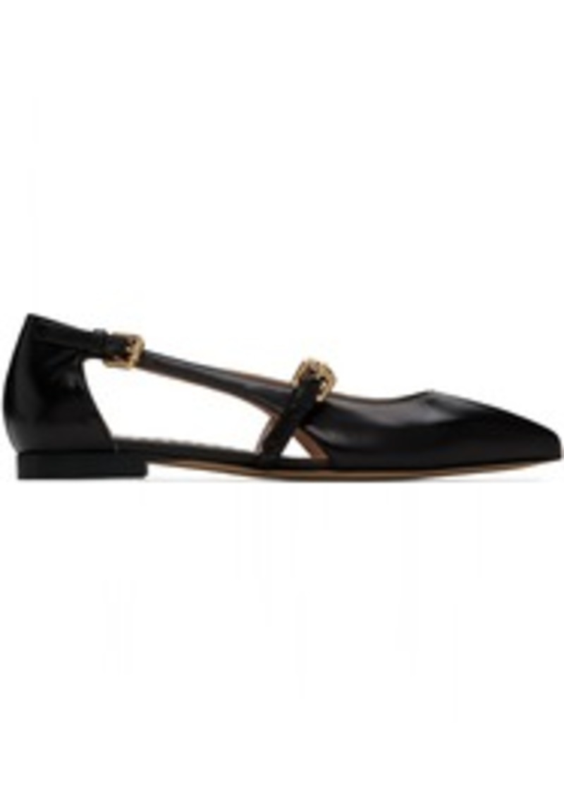 Moschino Black Logo Lettering Ballerina Flats