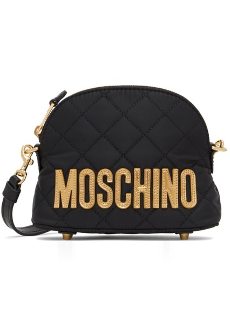 Moschino Black Quilted Logo Bag