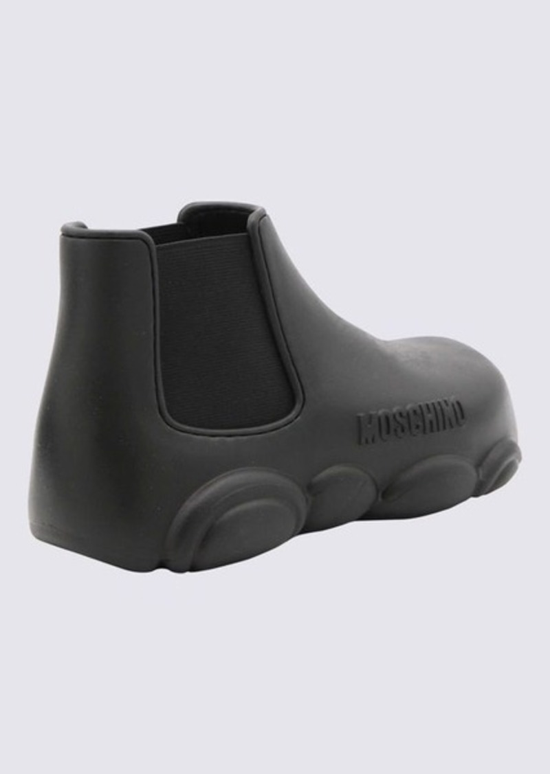 MOSCHINO BLACK RUBBER GUMMY BOOTS
