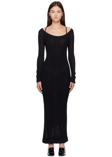 Moschino Black Semi-Sheer Maxi Dress