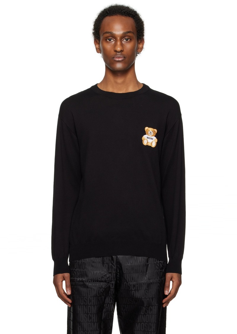 Moschino Black Teddy Patch Sweater