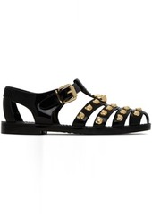 Moschino Black Teddy Studs Jelly Sandals