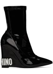 Moschino Black Wedge Ankle Boots