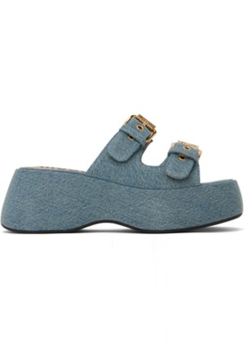 Moschino Blue Buckles Sandals