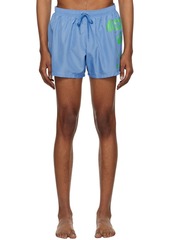 Moschino Blue Double Question Mark Swim Shorts