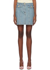 Moschino Blue Faded Denim Miniskirt