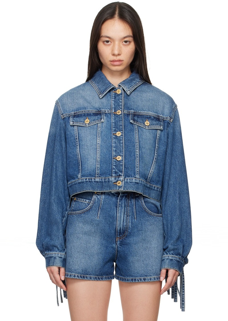 Moschino Blue Fringed Denim jacket