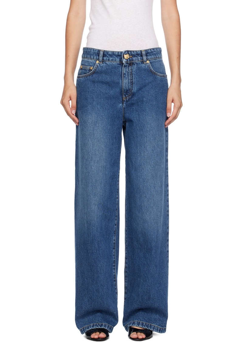 Moschino Blue Teddy Bear Button Jeans