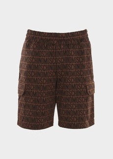 MOSCHINO BROWN AND BLACK COTTON SHORTS