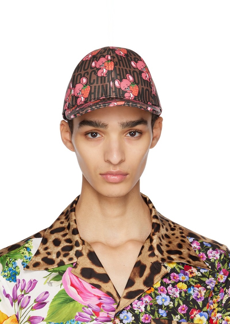 Moschino Brown Illustrated Animals Cap