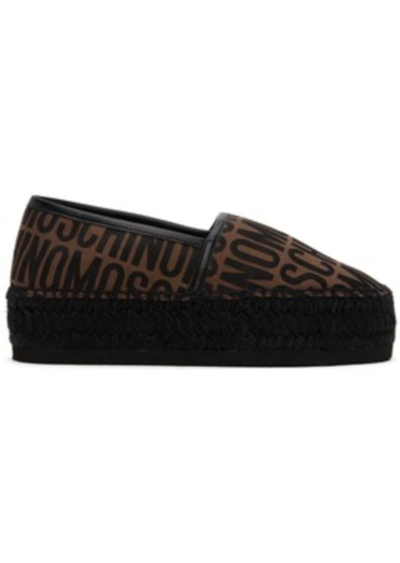 Moschino Brown Logo Espadrilles