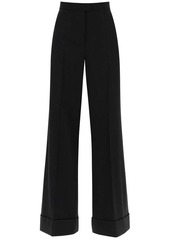 Moschino cuffed palazzo trousers in wool gabardine