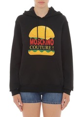 Moschino Diner Logo Organic Cotton Graphic Hoodie in Fantasy Print Black at Nordstrom