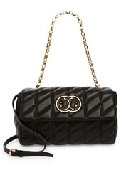 Moschino Double Smile Quilted Leather Shoulder Bag