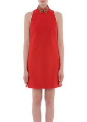 Moschino Embellished Mandarin Collar Dress in Fantasy Print Red at Nordstrom