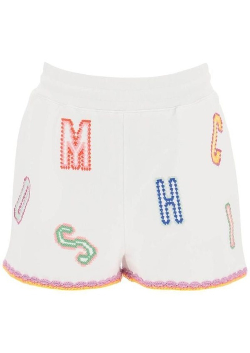 Moschino embroidered cotton shorts