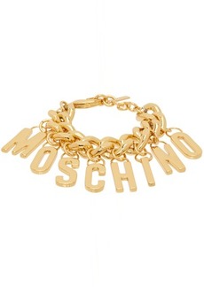 Moschino Gold Lettering Charm Bracelet