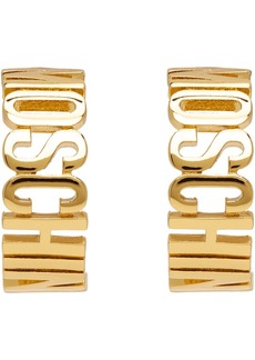 Moschino Gold Lettering Earrings