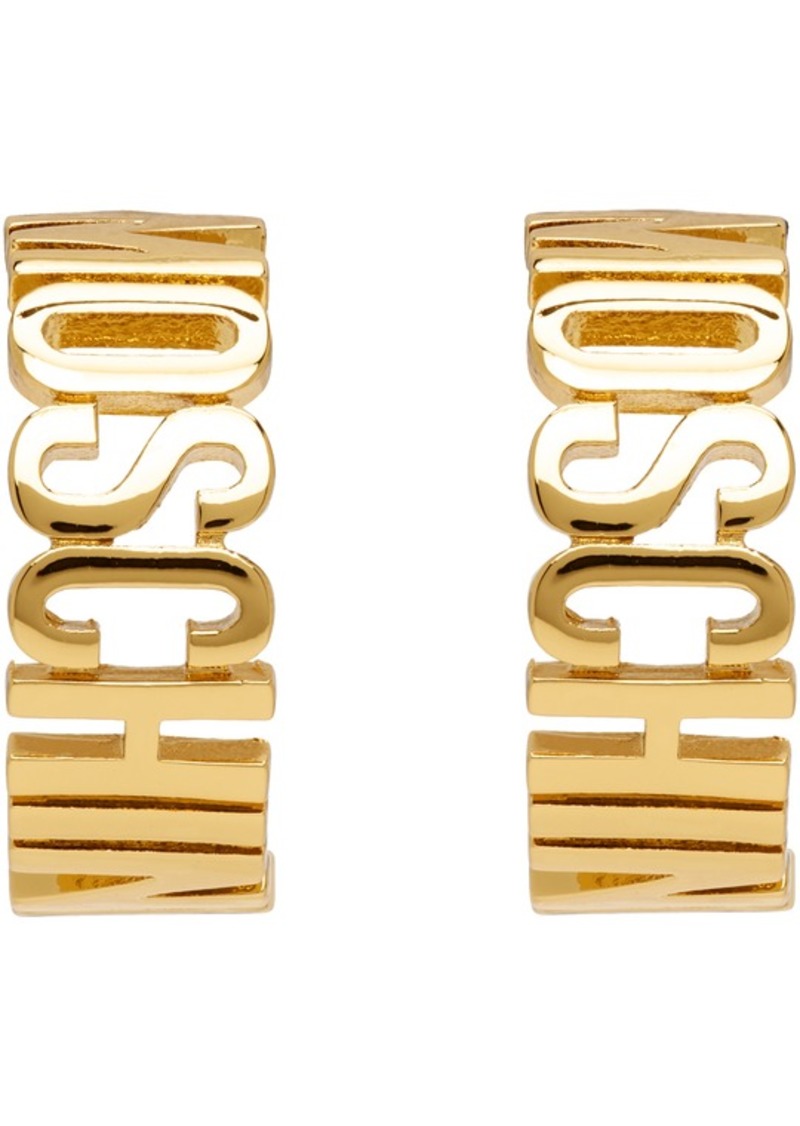 Moschino Gold Lettering Earrings
