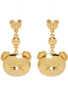 Moschino Gold Teddy Bear Drop Earrings