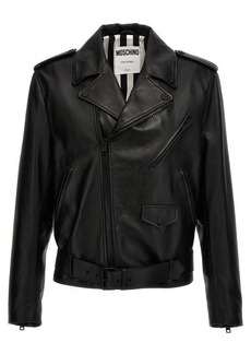 MOSCHINO 'In love we trust' leather jacket