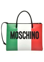 Moschino Italian Slogan Leather Tote