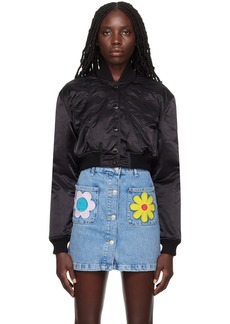 Moschino Jeans Black Embroidered Bomber Jacket