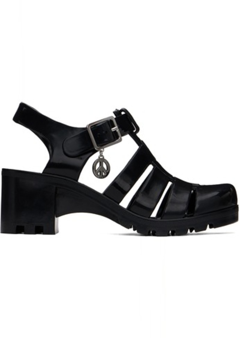 Moschino Jeans Black Jelly Heeled Sandals
