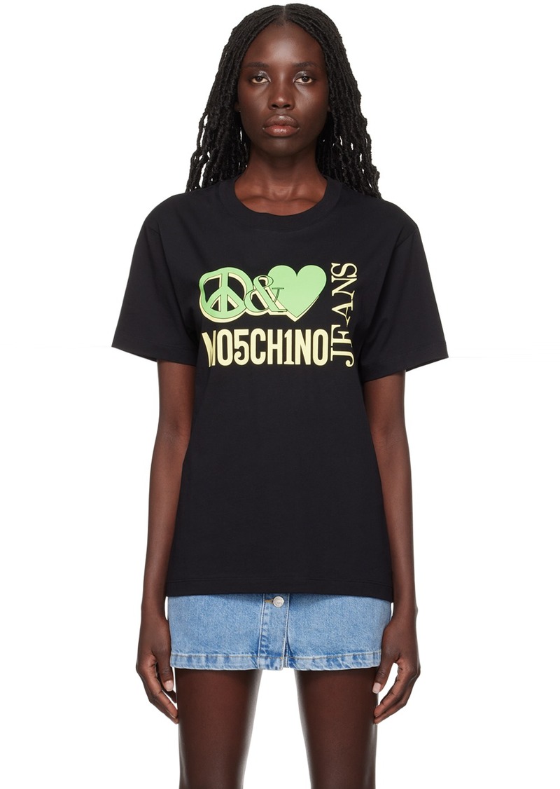 Moschino Jeans Black 'Peace & Love' T-Shirt