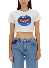 MOSCHINO JEANS MOUTH PRINT T-SHIRT