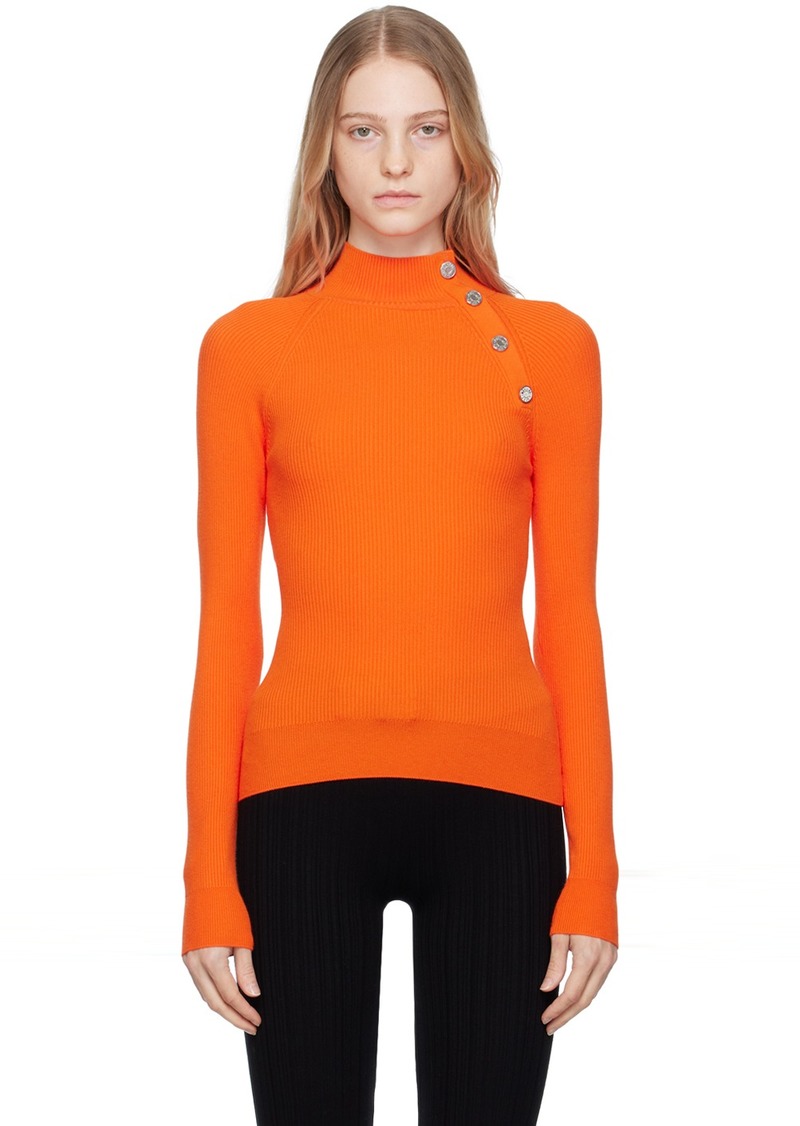 Moschino Jeans Orange Rib Turtleneck