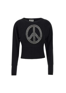 MOSCHINO JEANS "Peace Symbol" wool blend pullover