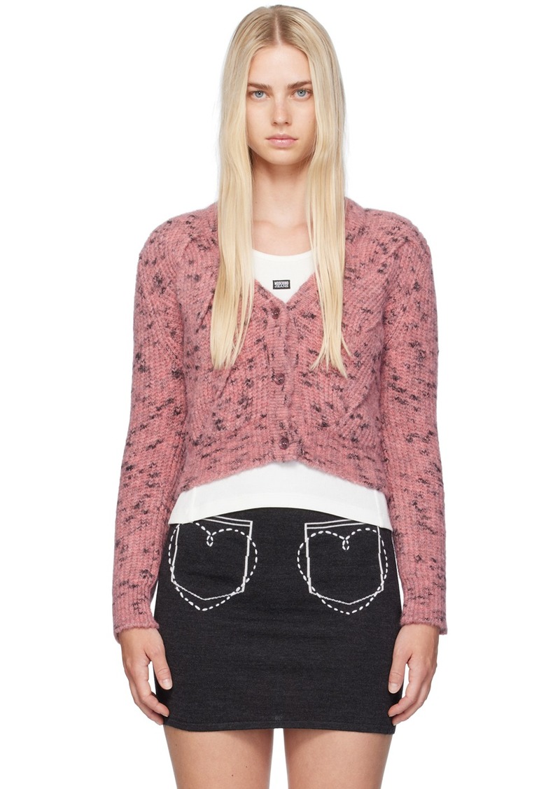 Moschino Jeans Pink Cable Knit Cardigan